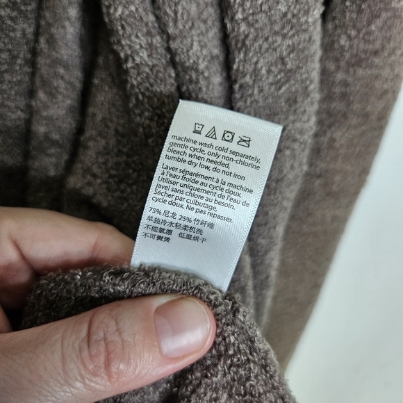 Barefoot Dreams‎ cozychic Brown Open Front Cardigan Sweater Pockets S/M EUC - Picture 9 of 12